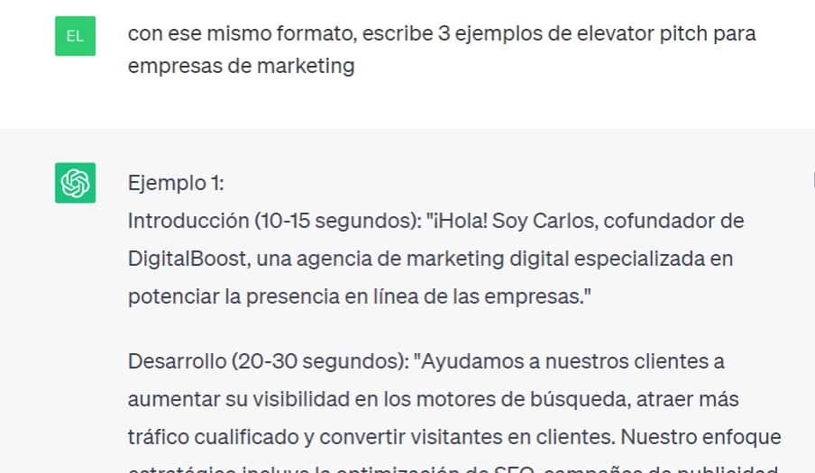 ejemplos de elevator pitch