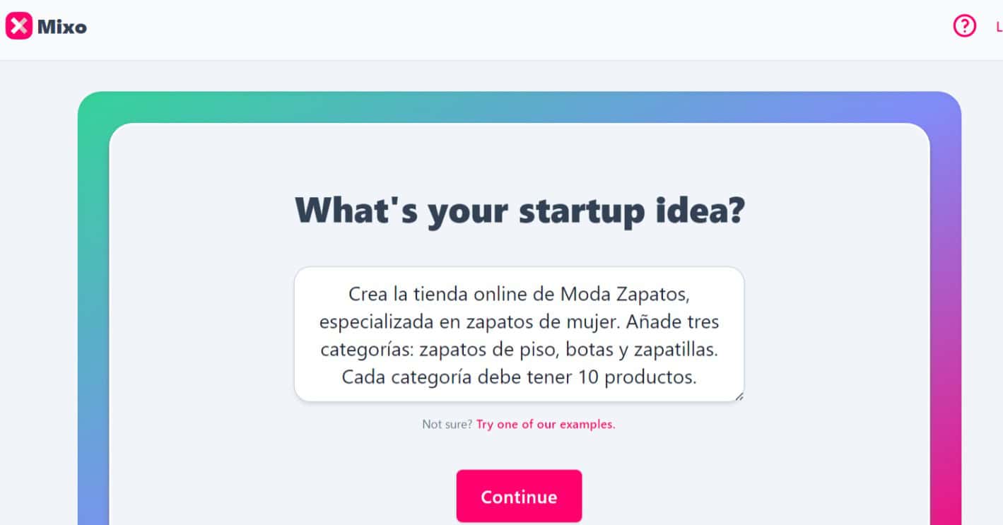 mixo crear sitio web