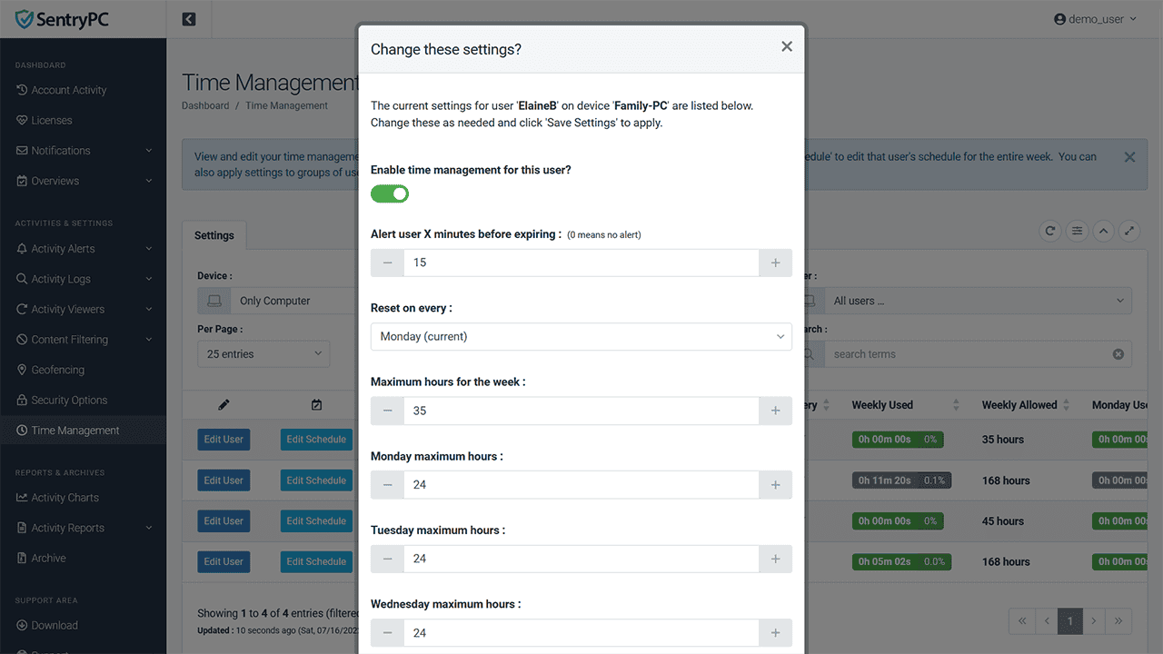 sentrypc time manager