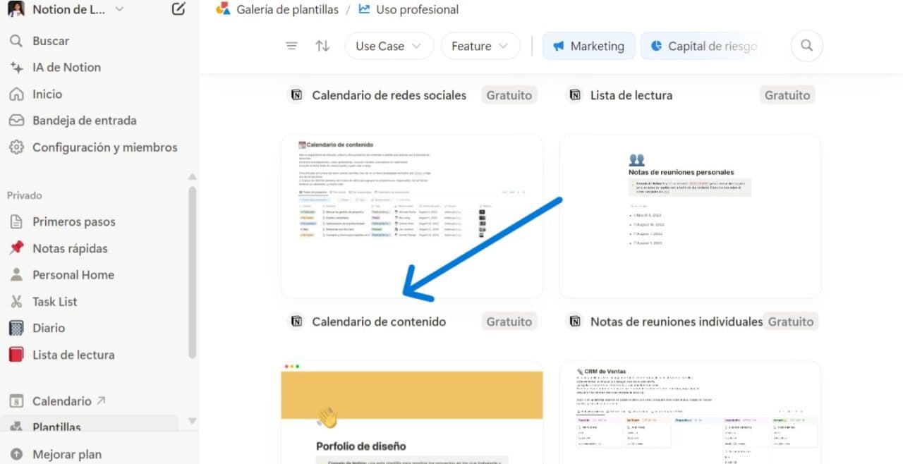 notion - calendario de contenido 1