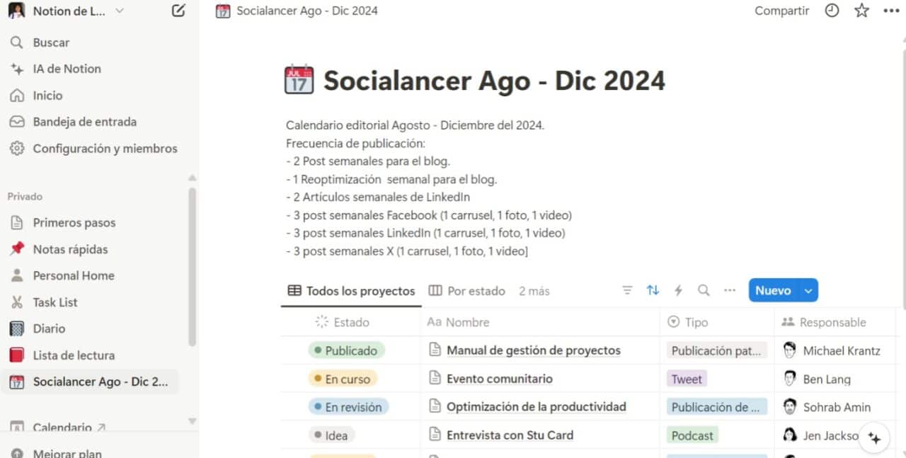 notion - calendario de contenido 3