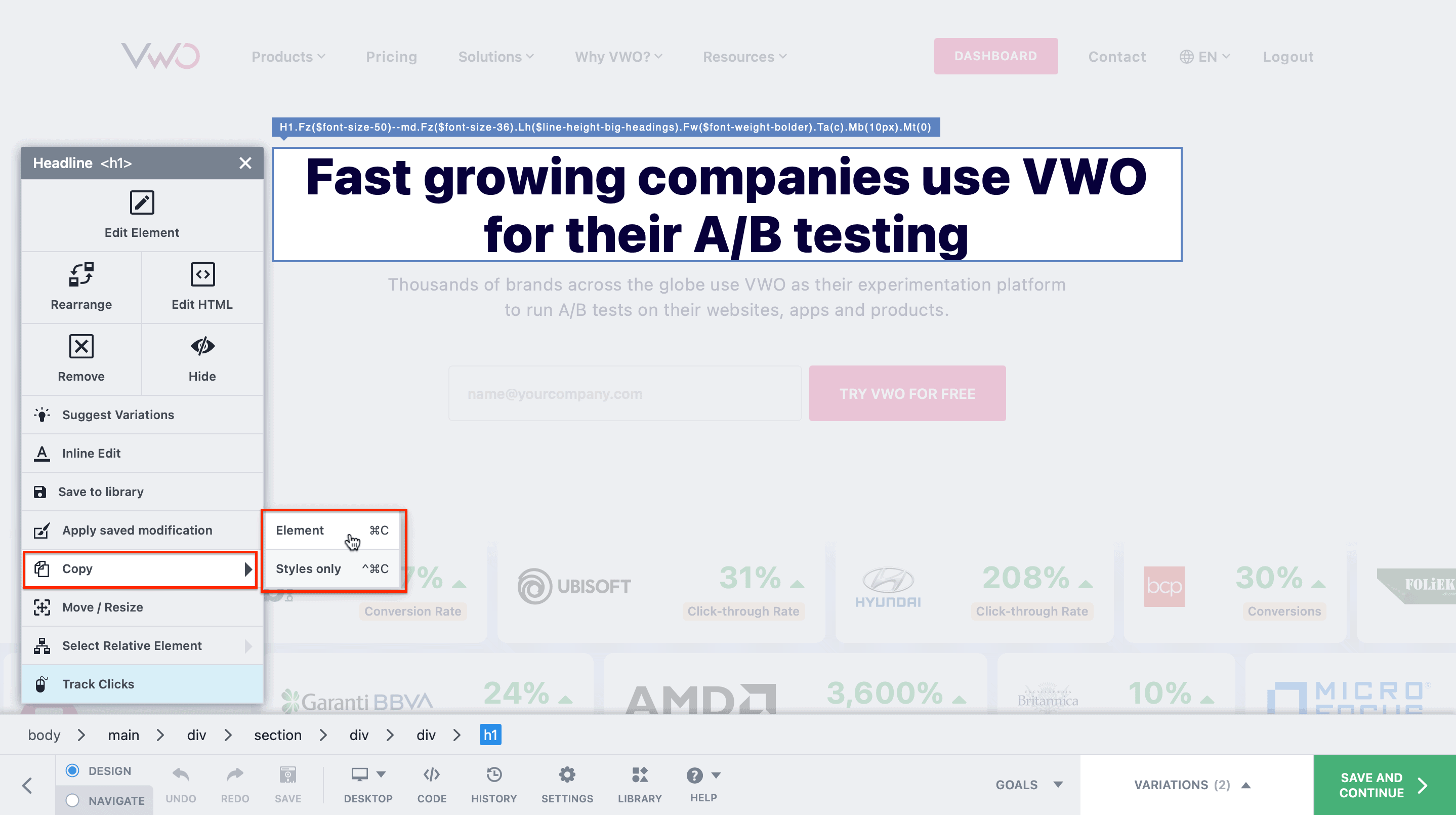 vwo ab test